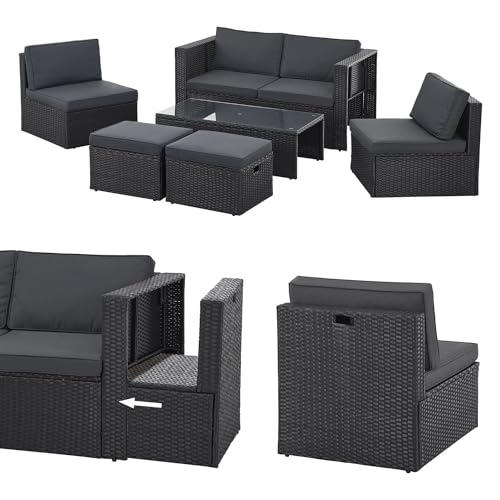 Juskys Polyrattan Gartenmöbel Set Salou