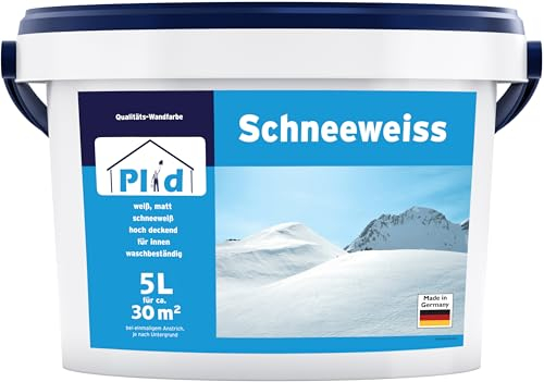 Plid® Schneeweiß Wandfarbe Weiß 5L