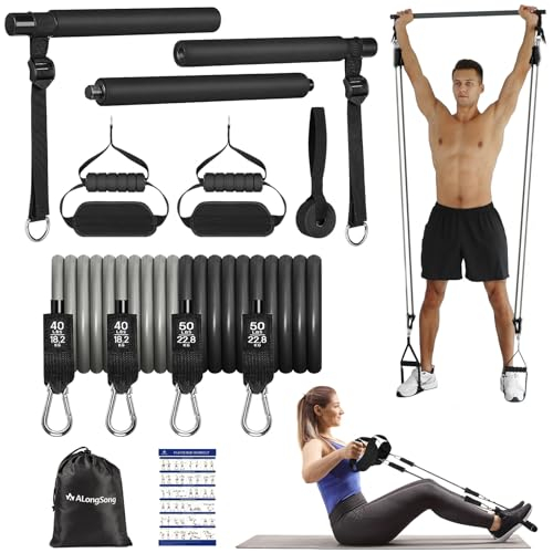 ALongSong Fitnessbänder Pilates Bar Set