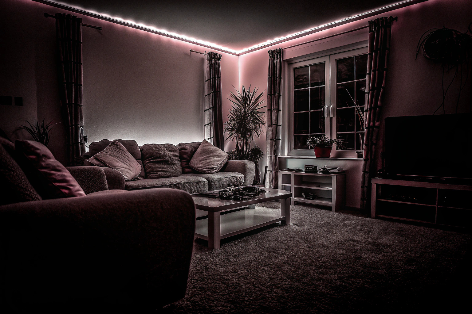 LED Strip Beleuchtung im Wohnzimmer