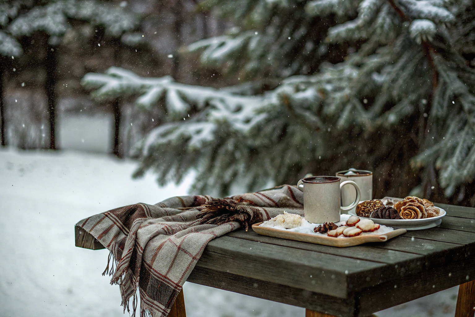 Snacks und Gewürze für ein winterliches Picknick